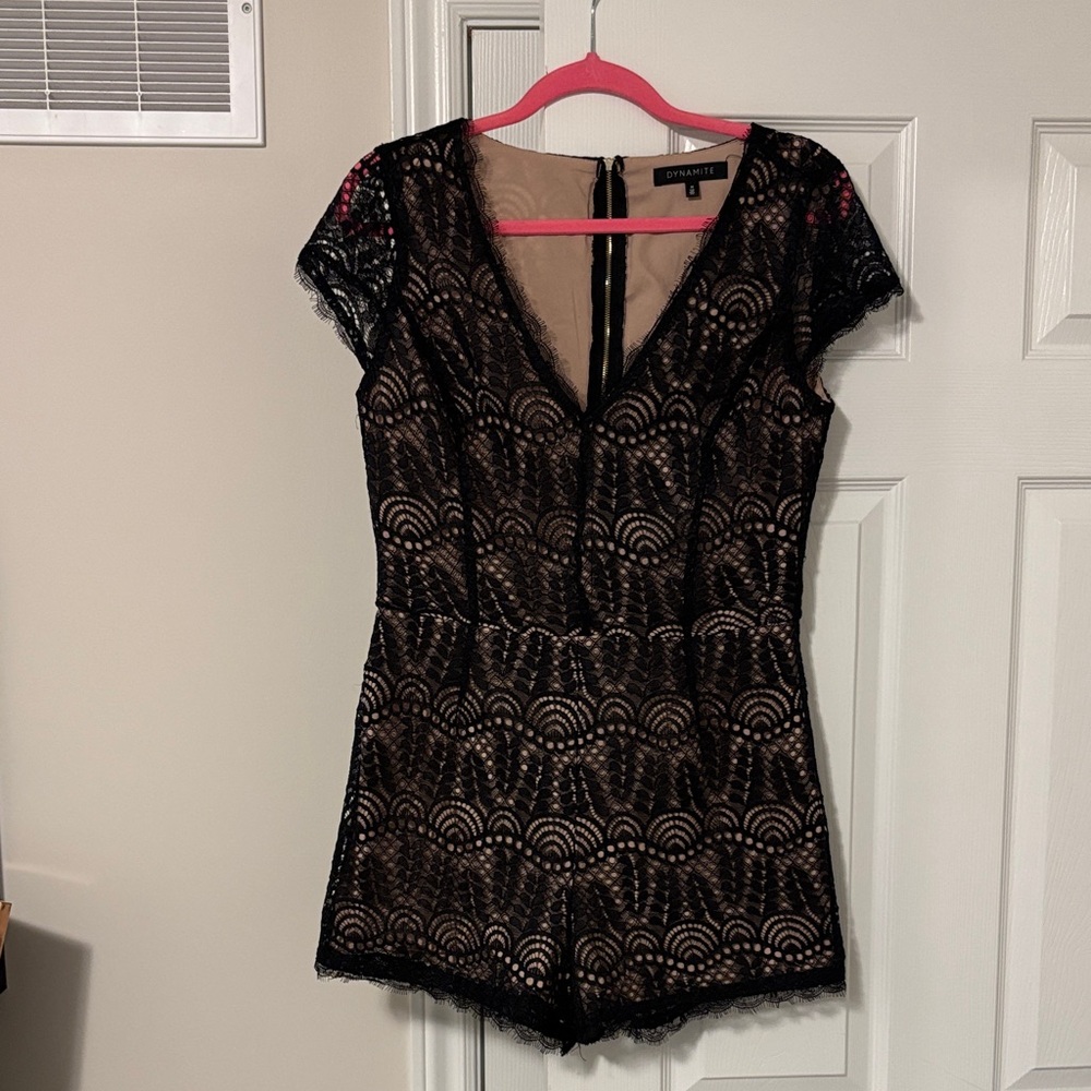 Dynamite Black Lace Romper